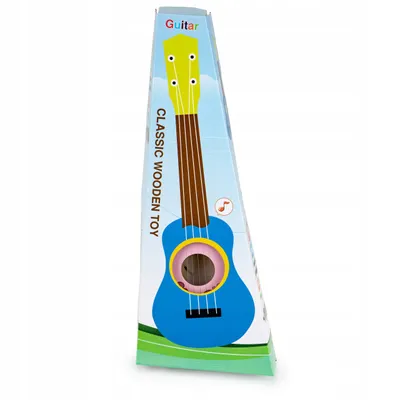 Obrázok produktu pre Detská drevená gitara, kovové struny, ružová ECOTOYS
