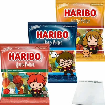 Produktbild von Haribo Harry Potter alle Editionen Bundle (3x160g Beutel) + usy Block