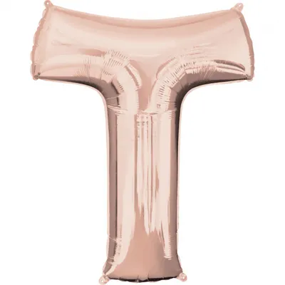 Immagine prodotto di Palloncino in foil lettera T rosa-oro - 88 cm