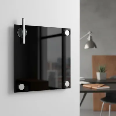 Immagine prodotto di Lavagna magnetica nera 45x45cm lavagna di vetro lavagna magnetica lavagna di scrittura
