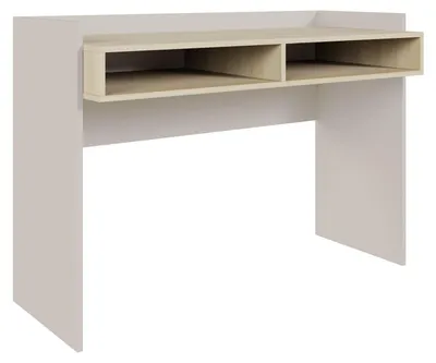 Produktbild von Selsey Tabise – Schreibtisch mit zwei Fächern, Kaschmirbeige / Eicheoptik, 120 × 53 cm