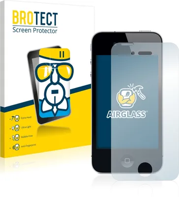 Produktbild von BROTECT Schutzglas für Apple iPhone 4 / 4S Schutzfolie Panzer Folie Glas Display Schutz klar