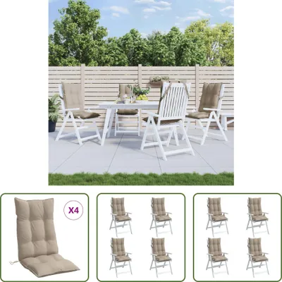 Produktbild von The Living Store Hochlehner-Auflagen 4 Stk. Taupe Oxford-Gewebe