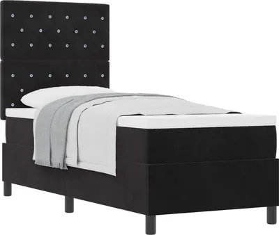 Immagine prodotto di SYFAX™ Letto a molle con materasso Nero 80 x 200 cm Tessuto