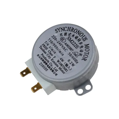 A synchronous motor with electrical connectors.