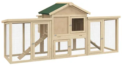 Productafbeelding van Kippenhok - Kippenren - Kippenhokje - Konijnenhok - Dierenverblijf - Massief Houten Constructie