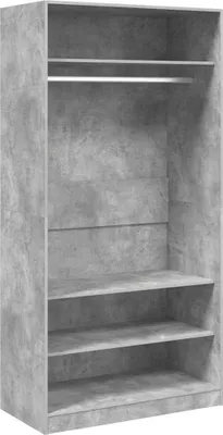Image de vidaXL Armoire gris béton 100x50x200 cm Bois composite
