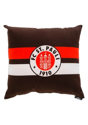 Produktbild von St. Pauli - Logo- Kissen Braun / Rot / Weiß