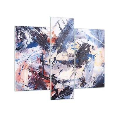 Produktbild von Bilder auf glas - 3 Teile - Abstraktion verschüttet Farben - 95x80cm - Glasbilder - Wandbilder - Bilder - Wanddekoration aus Glas - Glas Bilder - Wandbild auf Glas - GCB95x80-4383