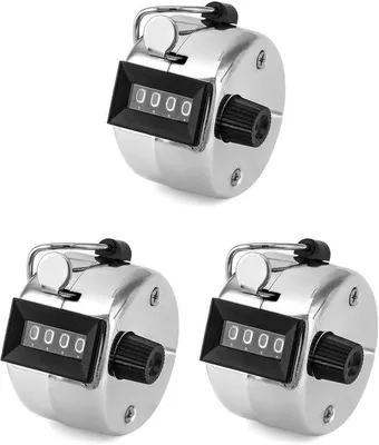 Produktbild von 3 Stück mechanische Handteller, 4-stellige Sport- und Golfzähler, mechanische Stappenzähler, bis 9999