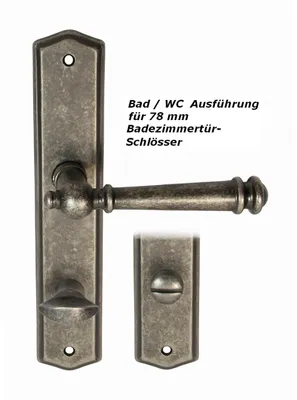 Produktbild von Messing Türbeschlag Kos LS WC Antik - Iron Türdrücker Türklinke