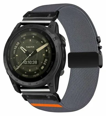 Produktbild von By Qubix Nylonarmband mit Parachute-Verschluss - Grau - passend für Garmin Fenix 8 - 43 mm