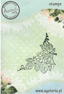 Image de Tampon polymère - Vigne avec coin de raisin - Agateria