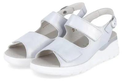 Productafbeelding van Waldläufer dames sandalen, model IVY, zilverkleurig, glad leer, maat 42