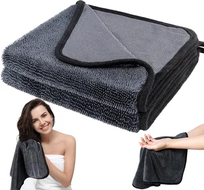 Produktbild von 2 Stück 40 x 60cm Shiny Bath Trockentuch,Shiny Wipes Tücher Original,Fast Dry Mikrofasertuch Auto Trockentuch Bath Towel Duschkabinen Tuch zum Wasser Abziehen in Dusche&Bad