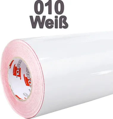 Produktbild von (5,60€/m²) Oracal® Möbelfolie 010 Weiß Glanz 63 cm Breite Laufmeterware selbstklebende Folie Plotterfolie Klebe Folie Oracal 621 Küchenfolie