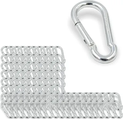 Produktbild von 100x Feuerwehr Karabinerhaken 60x6 mm | Schnapphaken ähnlich DIN 5299 | verzinkt