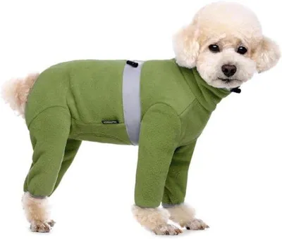 Image de Vêtements d'hiver pour chiens, ajustables et chauds, combinaison en polaire pour chiens de petite et moyenne taille - XL, vert olive