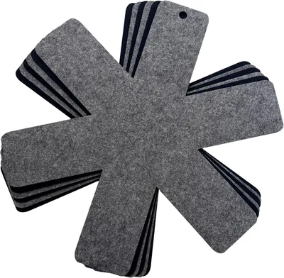 Imagen del producto de Protectores de fieltro para evitar golpes, 6 unidades, 38 cm de diámetro, ideales para proteger ollas y evitar que se rayen al apilarlas