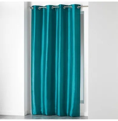 Image de Rideau à oeillets - Shantung - 140 x 240 cm - Polyester - Bleu