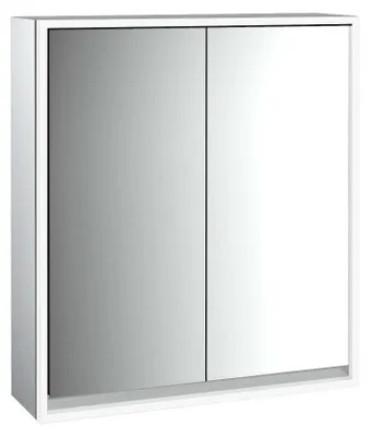 Image de emco loft Armoire de toilette avec éclairage, 600 mm, modèle apparent, aluminium/blanc, 979806104