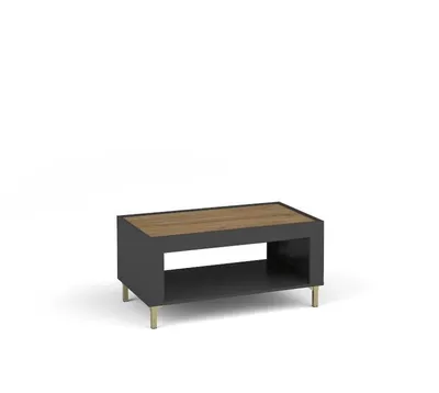 Produktbild von Couchtisch MORANO Wohnzimmertisch mit Schublade und Ablagefach, Moderner Sofatisch mit Stauraum, Design Couchtisch für Wohnzimmer, Kaffeetisch Schwarz