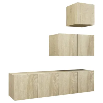 Produktbild von vidaXL 4-tlg. TV-Schrank-Set Sonoma-Eiche Holzwerkstoff