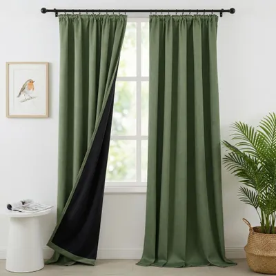 Obrázok produktu pre Zatemňovacie závesy, 274 x 132 cm (balenie po 2 kusy, zelené)