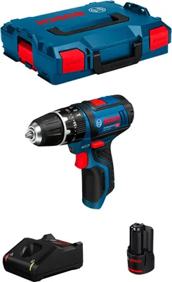 Produktbild von Schlagbohrschrauber BOSCH GSB 12V-15 (1 x 3,0 Ah + GAL12V-40 + L-Boxx 102)