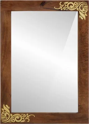 Image de vidaXL Miroir de salle de bain avec miroir brun miel 70 x 50 x 2,5 cm