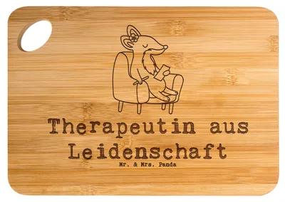 Produktbild von Mr. & Mrs. Panda Frühstücksbrett Therapeutin Leidenschaft - Transparent - Geschenk, Hackbrett, Brett, holzschneidebrett, Holzbrett, Schneidebrett