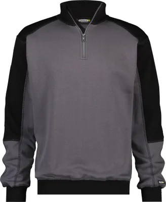 Productafbeelding van DASSY® Basiel tweekleurig sweatshirt CEMENTGRIJS/ZWART maat L Lengte: STANDAARD