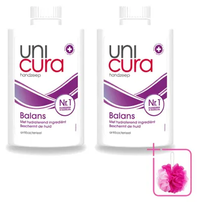 Imagen del producto de 2 unidades de recambio de jabón líquido Unicura Balans - 250 ml - Paquete económico - 2 piezas