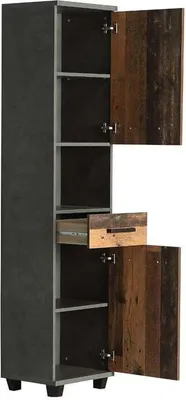 Produktbild von VILNIUS Hochschrank Old-Wood Vintage / Dunkelgrau