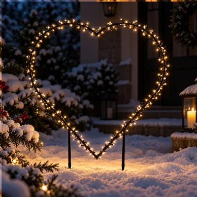 Produktbild von Weihnachtsdeko außen Figuren Herz Beleuchtung 120 LED 60 x 58 cm, KI-generiertes Bild