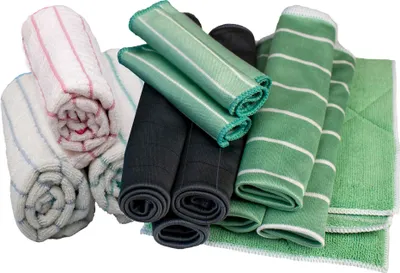 Produktbild von Mega-Set - Großes Microfaser-Tuch Set: Carbontuch Küchentuch Autotuch Putzlappen