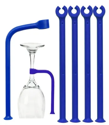Weinglas-Schutz für Spülmaschine, Silikon, 21 cm, blau, 4 St.