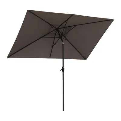 Produktbild von Sekey Sonnenschirm 300 x 200 cm Rechteckschirm Aluminium Marktschirm Rechteckig, mit Kurbel, Braun