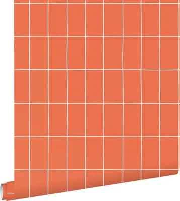 Produktbild von ESTAhome Tapete kleine Fliesen Orange und Weiß 50 x 900 cm