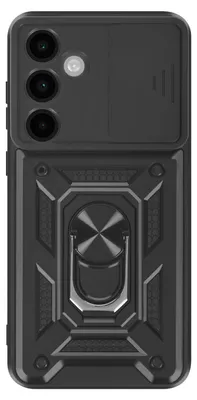 Produktbild von Mayaxess, Hülle mit Kameraschiebeschutz und Magnetring für Samsung Galaxy S25 FE, Schwarz