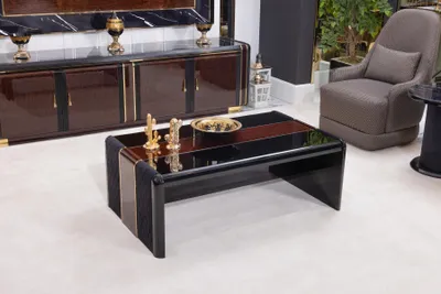 Image de Élégante table basse noire Design Salon Tables en bois nobles