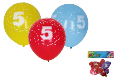 Immagine prodotto di Palloncino Gonfiabile 30 Cm - Set Da 5 Con Numero 5