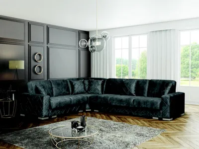 Zdjęcie produktu dla Sofa, narożnik, aksamit, zestaw wypoczynkowy, meble, kanapa, kształt litery L, sofa rozkładana, sofy