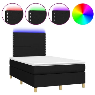 Obrázok produktu pre vidaXL Box spring posteľ s matracom a LED čierna 120x190 cm látka