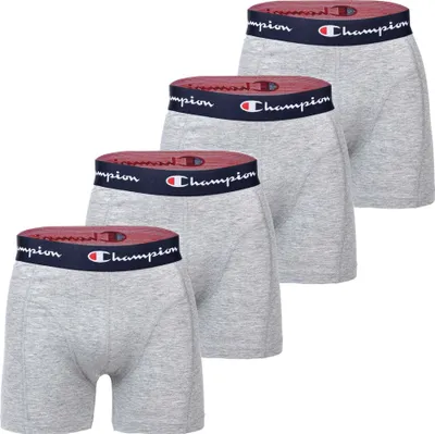 Produktbild von Champion Herren Boxershorts, 4er Pack - Baumwolle, Logobund, einfarbig Hellgrau meliert S
