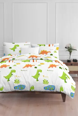 Produktbild von L'Essentiel Linge de Maison, Einzelbettbezug-Set, Dinolar - White, 65 % BAUMWOLLE / 35 % POLYESTER, Weiß, 140 x 200 cm
