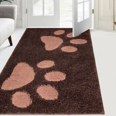 Image de Tapis de protection anti-saleté, lavable, 84 x 150 cm, couleur marron, antidérapant, absorbant