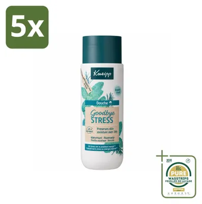 Produktbild von 5 x  Kneipp Douchegel Goodbye Stress - Wasserminze & Rosmarin - 200 ml - Vorratspackung - 5 Stücke
