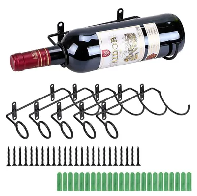 Imagen del producto de Soporte para botellas de vino - Montaje en pared - 6 unidades -