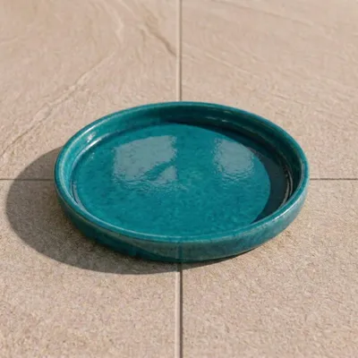 Zdjęcie produktu dla Podstawka pod doniczkę ceramiczna Provencelia Turkusowy, Ø33 cm x H5 cm, mrozoodporna